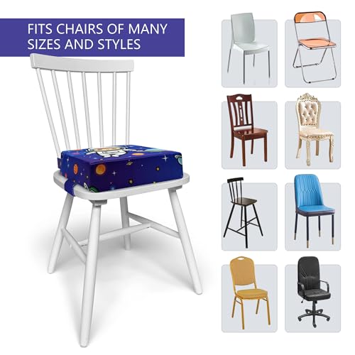 Image of Toddler Booster Seat for Dining Table, Portable Booster Seat for Kitchen Chair, 4 Inch High-Density Foam Cushion with Adjustable Safety Straps and Non-Slip Bottom, Perfect for Kids Travel and Daily