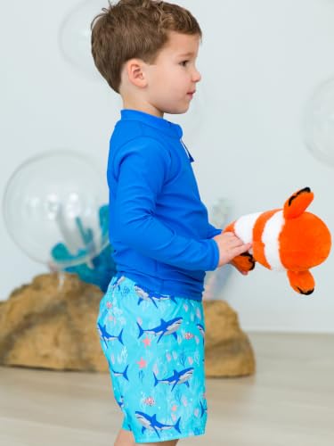 Image of RUGGEDBUTTS Baby /Toddler Boys Long Sleeve Rash Guard Swim Shirt w /UPF 50+