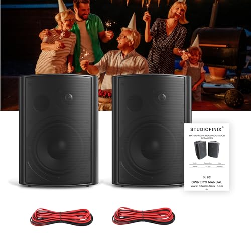 STUDIOFINIX 6.5 Inches 400W Outdoor Speakers Waterproof 2 Way Passive Wall Mount Speakers Black - Image 9