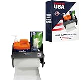 Pit Posse 454BK Hand Cleaning Station Cabinet and Paper Towel Holder - Made in USA - Garage Enclosed Race Trailer Automotive Mechanics Shop Storage Organizer Aluminum (Black)