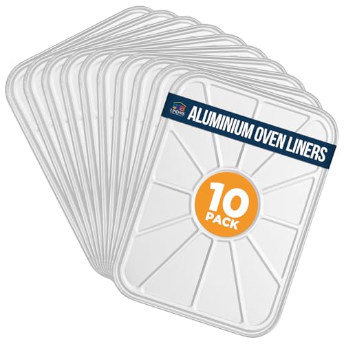 Aluminum Oven Liners for Bottom of Oven (10 Pack), Disposable Foil Oven Liners for Bottom of Oven, Oven Drip Pans, Oven Liners for Bottom of Electric Oven and Gas Oven, Oven Liner, 18.5