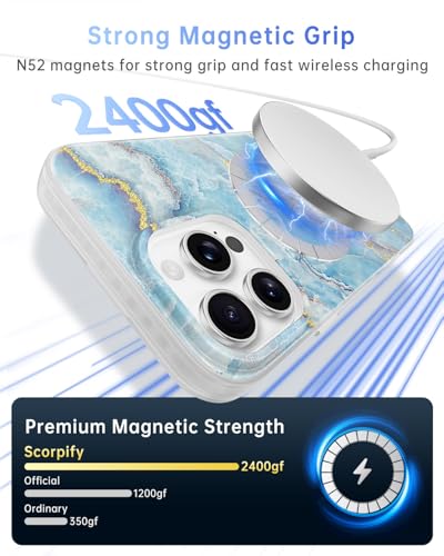 Coque iPhone 16 Pro résolvez les chutes avec style marbre bleu - 4