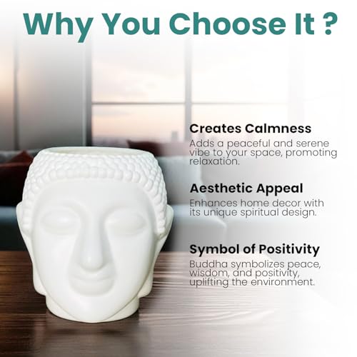 Image of Bianco Buddha Pot Plastic White Flower Pot /Plant Pots for Home Decor, Washroom and Office Decor (Set of 2)