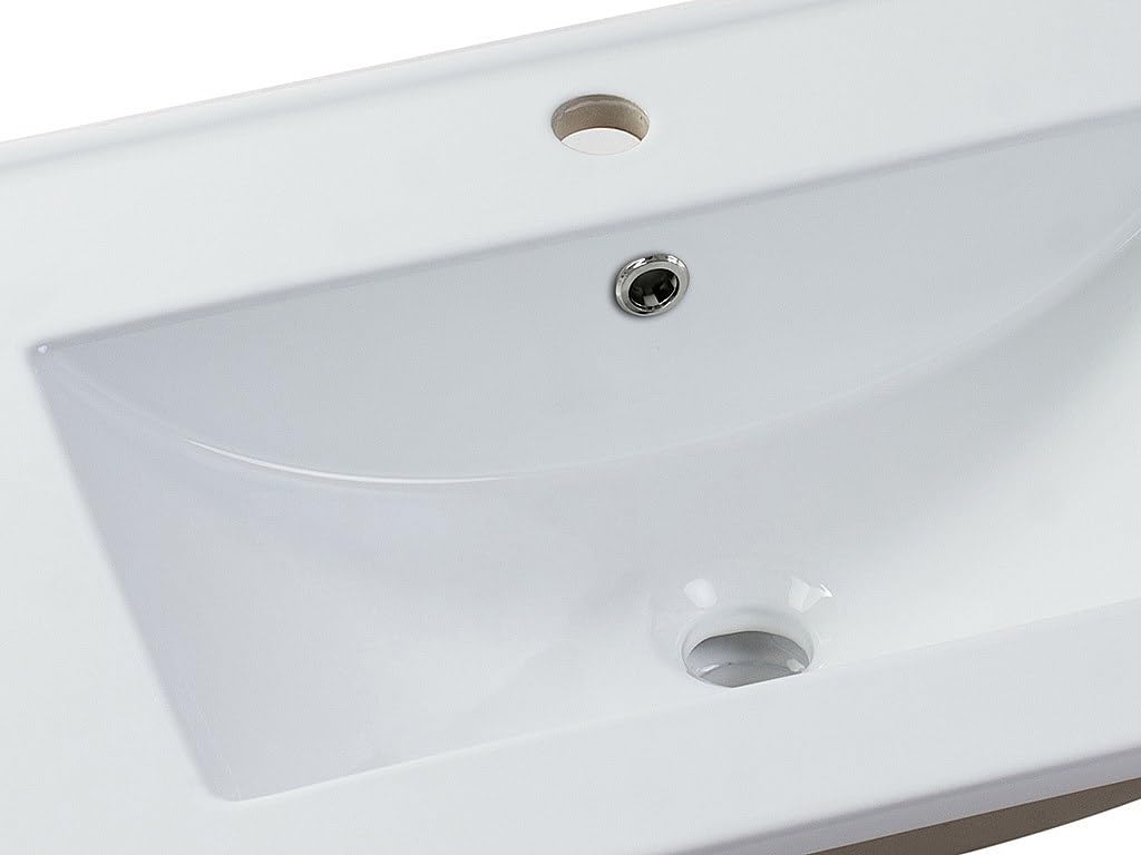 Waschbecken rechteckig - 81 x 46,5 cm - Keramik - Weiß - MOTIAC