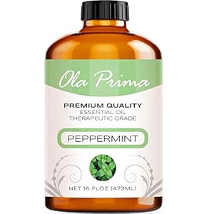 Ola Prima Peppermint Essential Oil Therapeutic Grade 16 oz for Aromatherapy, Diffuser, Cleaning, Lotions, Creams, Bath Bombs, Scrubs, Candles