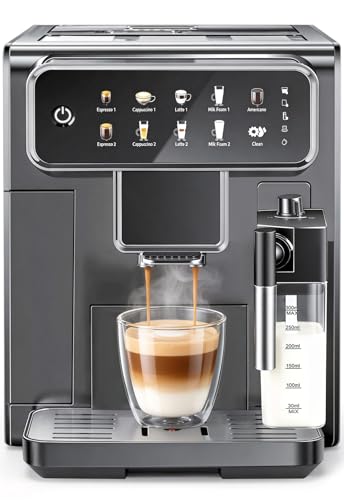 LINKLIFE Automatic Espresso Machine Grinder and Milk