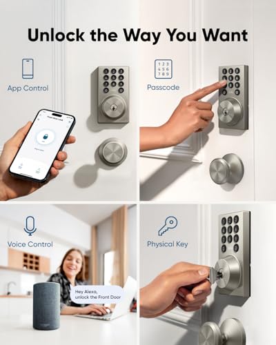 Image of eufy Security Smart Lock C30, Keyless Entry Door Lock, Built-in WiFi Keypad Deadbolt for Front Door, No Bridge Required, Easy Installation, App Remote Control, Reliable Power, BHMA Grade 3, Nickel