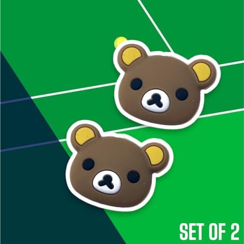 KOZUKI Tennis Shock Absorber Cute, Cute Tennis Racket Dampeners, Tennis Racket Shock Absorber Pink, Animal Tennis Dampeners Set 0f 2 for Adults for Kids (Bear) image 5