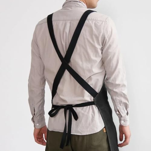 Tablier de chef durable en denim épais à poches de travail - 4