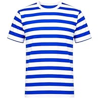 STRIPED DESIGN: Features a classic striped pattern that adds a stylish, casual look suitable for everyday wear. COMFORTABLE FIT: Regular fit cut provides a relaxed, comfortable feel without being too loose or too tight. BREATHABLE FABRIC: Made from 1...