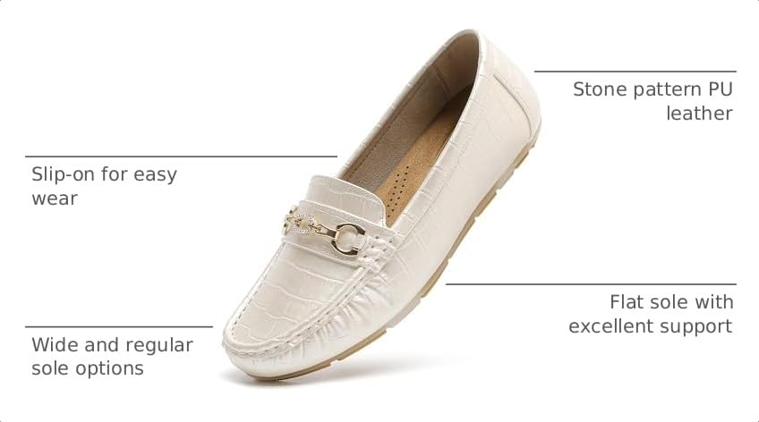 Image of Women's Business Loafers Work Casual Flats Shoes Lightweight Penny PU Leather Slip On Walking Shoes