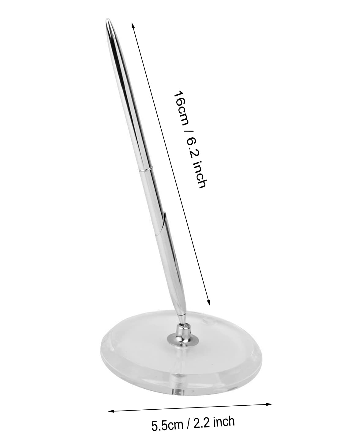 2 Sets Zilveren Guest Pennen Met Acryl Pen Stands - Voor Bruiloft En Events
