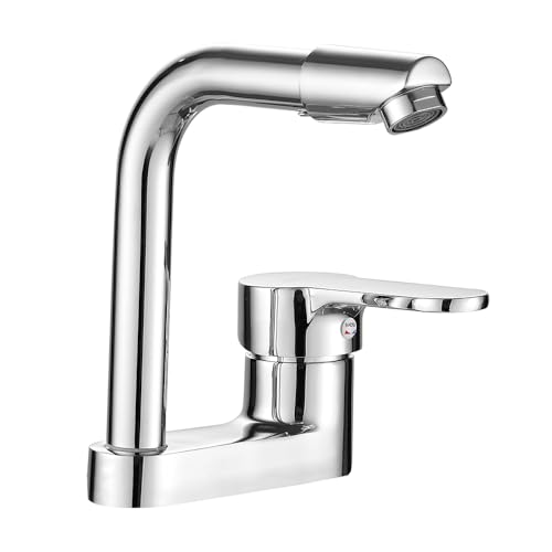 Weirun Bathroom Sink Faucet 2 or 3 Hole 4-Inch Centerset Bath RV Sinks Faucets,Lavatory Vanity Basin Faucet with 360° Swivel Spout Chrome