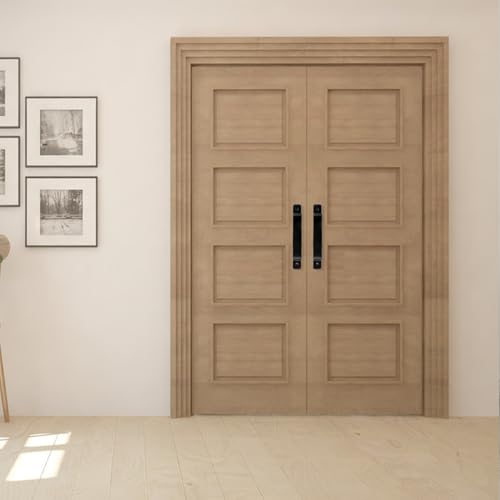 DesertBoy 2 Stk Scheunentor Griff, Schiebetür Handgriff, Schiebetür Griff, Scheunentorgriff, Schiebetürgriff, Schrank Türgriff, Griffe Schwarz, Massiver Stahl-Türgriff, mit Schrauben, für Eine Holztür