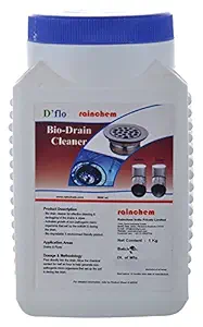 Rainchem Bio-Drain Cleaner Powder for Effective Cleaning & De-clogging of Drains & Pipes, 1 KG Pack