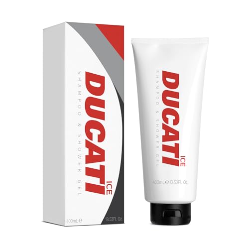 Ducati Ice Shampoo & Shower Gel, erfrischend mit Eukalyptus und Thymian, warmen Gewürzen und hochwertigen Hölzern, 400 ml