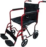 Aidapt Folding Lightweight Attendant Propelled Aluminium Wheelchair with Brakes, Lap Strap, Removable Foot Rests. Ideal for Every Day Use Indoors, Outside & Travel Only 9.8Kg