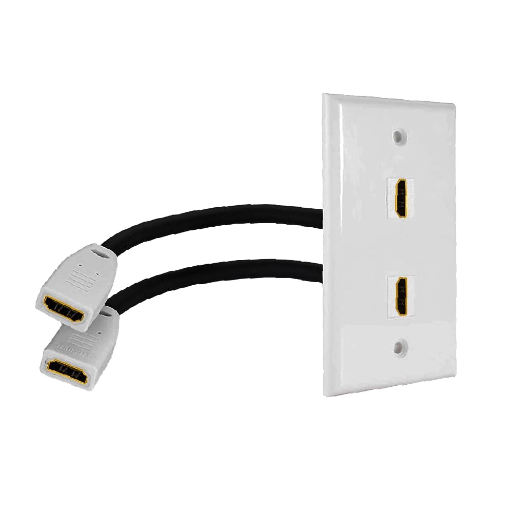 Placa de pared HDMI de 2 puertos sin soldadura para solucionar problemas de cables