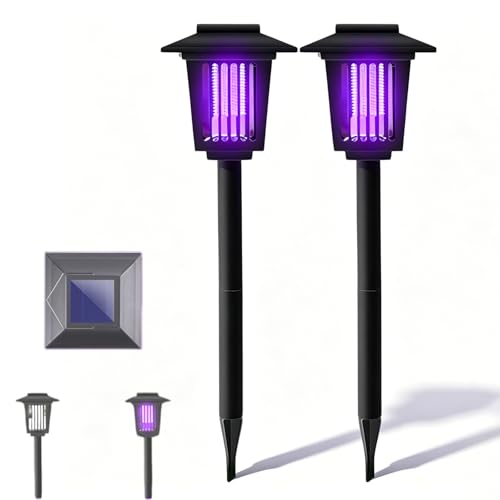 Smart Solar Dual-Mode Garden Zapper 2026 Upgrade Solar Powered Mosquito Zapper (2PC)