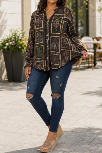 Womens Long Puff Sleeve Blouse - image 5
