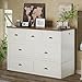 AMERLIFE Full Size Murphy Bed, Farmhouse Wooden Cabinet with Charging Station and Storage Drawer for Bedroom/Office/Guest Room, White+Barnwood