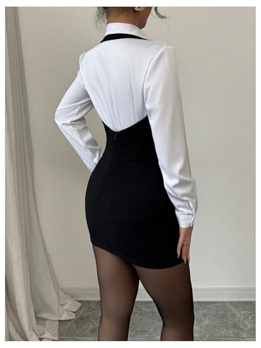 Floerns Women's Elegant Suspender Skirts High Waist Button Bodycon Overall Dress3