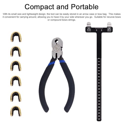 Weytoll Archery Adjustment Tool Bow String Nocking Points Pliers T Squares Tuning Ruler for for Recurve and Compound Bowstring Accessories - Image 8