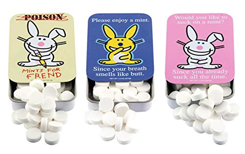 Happy Bunny Breath Mints in Humorous Tins (3 Pack)