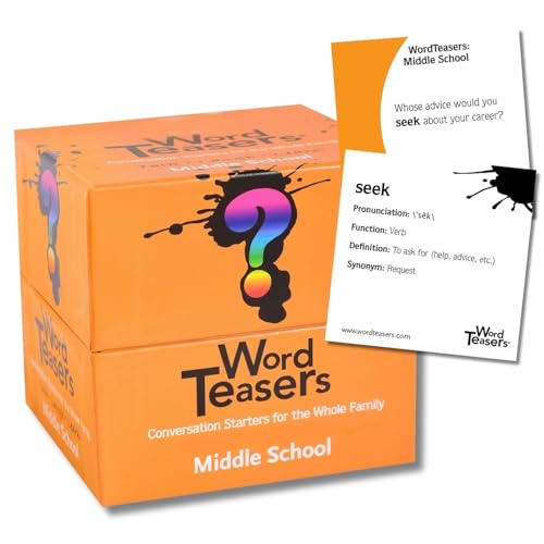 ? WORD TEASERS Middle School - Vocabulary Game for Kids 10-13 - Fun Family Conversation Starters - Reading Games for Middle School - 150 Vocabulary Flash Cards/Conversation Cards