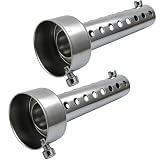 BOLOJAU Silenziatore universale da 42 mm per moto, inserto antirumore rimovibile DB Killer, deflettore per riduzione del rumore, eliminatore di rumore per tubo di scarico moto, silenziatore regolabile