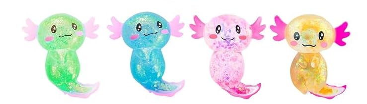 4 Piezas de Juguetes de ajolote, Juguetes para el estrés, Juguetes para apretar para niños y Adultos, Juguetes antiestrés, Bola Blanda para aliviar el estrés, Juguetes para apretar para Fiesta