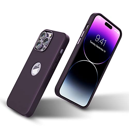 Image of eller sante Lexza for iPhone 14 Pro Case Cover, Premium Leather, Military-Grade Metal Ring Camera Protection, Slim, Thin Compatible with iPhone 14 Pro Back Cover (Purple)