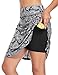 KORALHY Golf Skorts Skirts for Women with Pockets, Knee Length Athletic Tennis Skort Sports Double Layered Fashion Printing Comfortable Workout Skorts Inner Shorts Floral L