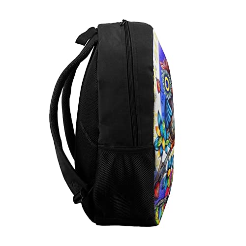 Mochila clásica de búho con amplio compartimento escolar 3D cool 3