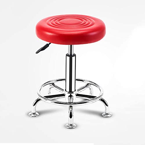 Image of CSS Furniture Adjustable Height Stool (14-18 inches) - Multi-Purpose Red Metal Stool for Kitchen, Office, Doctor, Cafeteria, and Bar Use - Heavy Duty, Modern Design, 1 Pc
