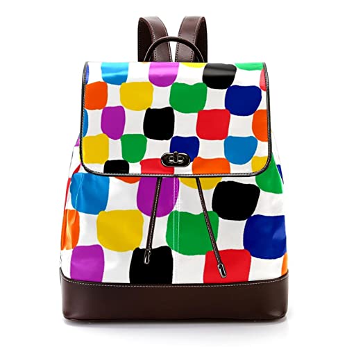 Sac à dos ordinateur 19 pouces simili cuir violet imprimé cachemire multicolore pour grand PC