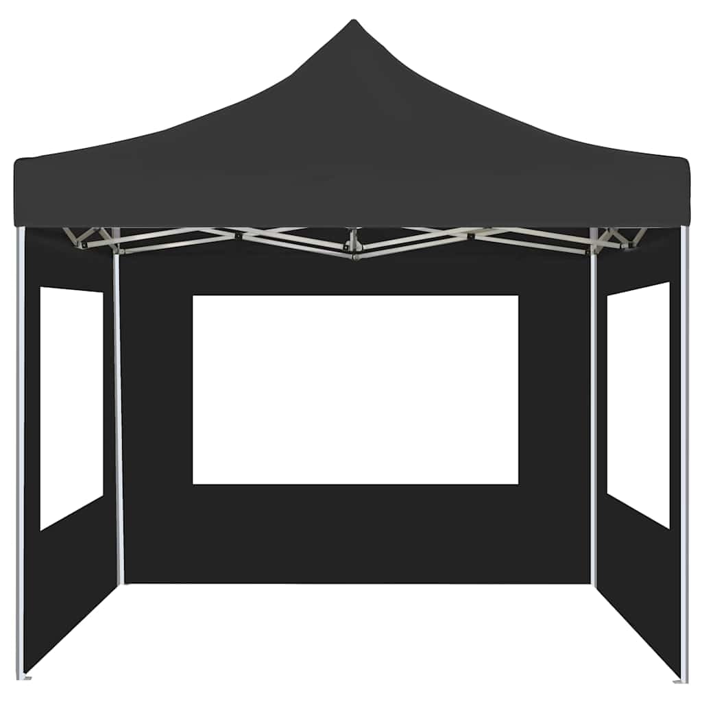 Gazebo pieghevole in alluminio con pareti, 2 x 2 m, grigio