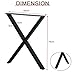 PROHEL 2PCS Metal Table Legs - Furniture Legs - Desk Legs, 70x50CM Metal Table Legs, X Frame Steel Industrial Dining Table Legs, Heavy Duty Metal Table Legs, Rustic DIY Coffe Office Furniture Legs