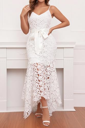 VERWIN Sleeveless V Neck Women's Hollow Strap Floor-Length Lace-Up Asymmetrical Women's Party Evening Sexy Maxi Dress2