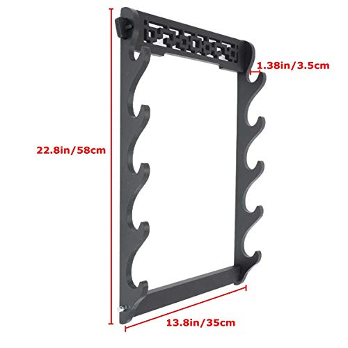 Mounoe 5-Tier Sword Holder Wall Mount Samurai Sword Stand Display Katana Wakizashi Tanto Wall Hanger Sword Rack Five Layer #TOP1