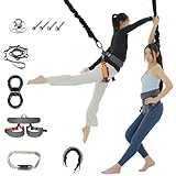 Back Somersault Bungee Dance Trainer, Sling Bungee Fitness, cinturón de resistencia de cuerda, arnés ajustable con dispositivo giratorio de 360°, para entrenamiento de gimnasio en casa y fitness