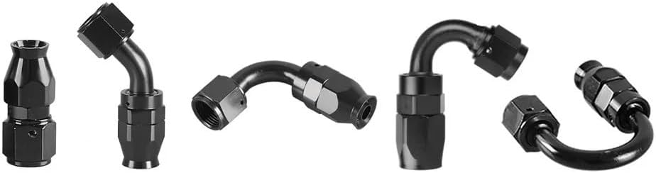 AN4/6/8/10/12 PTFE Fit For Oil oil line Swivel Hose End Fitting Adapter Straight 0°/45°/90°/120°/180° Degree Hose End Fitting(AN8-90)