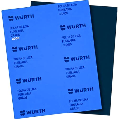 Folha de Lixa Dagua Para Polimento Lixamento De Agua Automotiva Uso Geral Wurth Grão 800 1200 2000 3000 (2000)