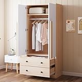 Moimhear Armario de 70 x 40 x 170 cm, diseño de puertas dobles, con...