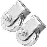 ULTECHNOVO 2 Stück Flaschenzug Einzelblockrolle aus Hochfestem Stahl 300kg Tragkraft Seilrolle für Hebearbeiten und Materialhandling