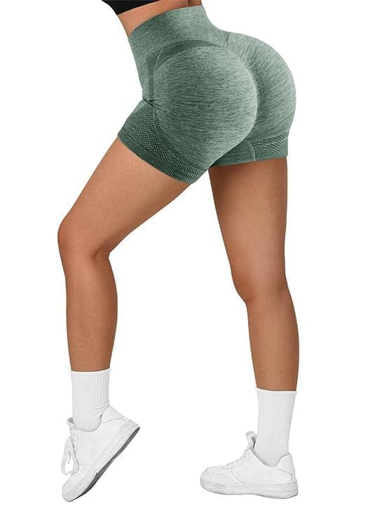 Image of Gym While This Exercise Seamless Yoga Stretch Butt Yoga Sport Fitness Exercise for Women Stretchy Women's High Waist Shapeware Shorts Butt Lift Workout Athletic Tummy Control