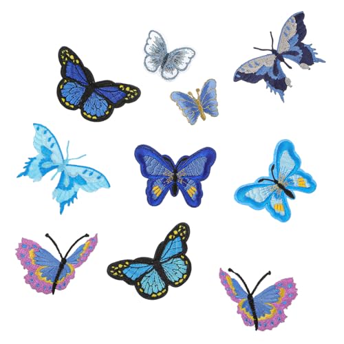 LIQWEI Lot de 10 écussons papillon à repasser