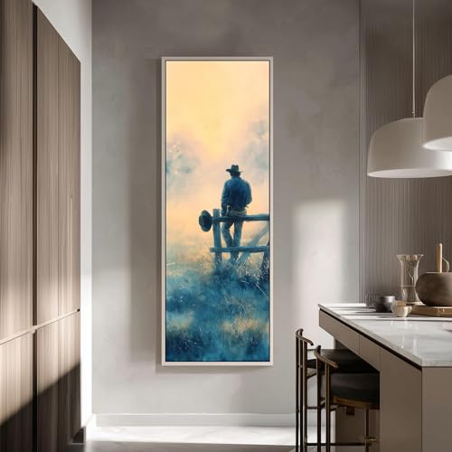 Lone Ranger au coucher du soleil tableau vertical style ferme et nature - 4