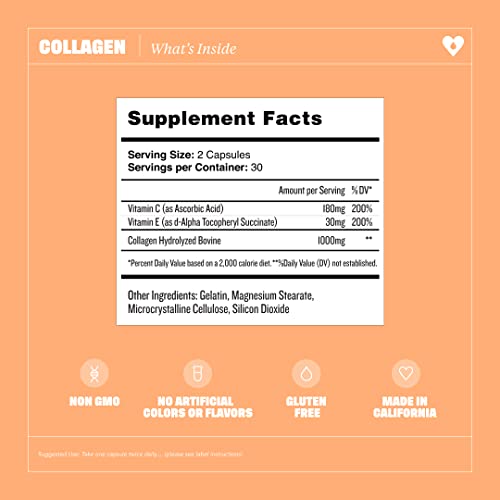 H' Habit Health By Habit Collagen Supplement (60 Capsules) - Vitamin C & Vitamin E thumb #1