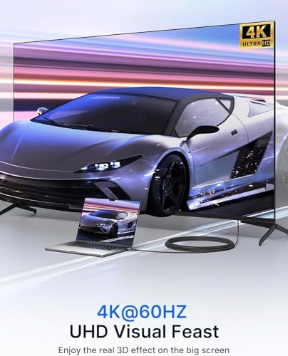 Image of ETZIN Mini HDMI to HDMI Cable 4.5FT, 4K 60Hz High Speed HDMI to Mini HDMI Cable Male 2.0 Cord, for HDTV, Tablet, Camera and Camcorder [Aluminum Shell, Nylon Braided]